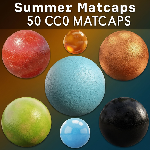 50 Summer Matcaps 🧡 CC0 商用利用可 🧡 Pixel Place 🧡