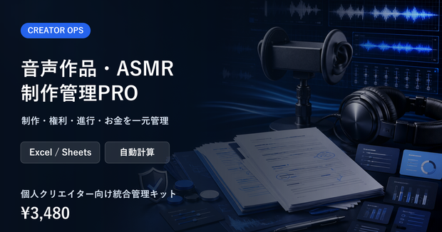音声作品・ASMR制作進行・キャスト・権利管理PRO