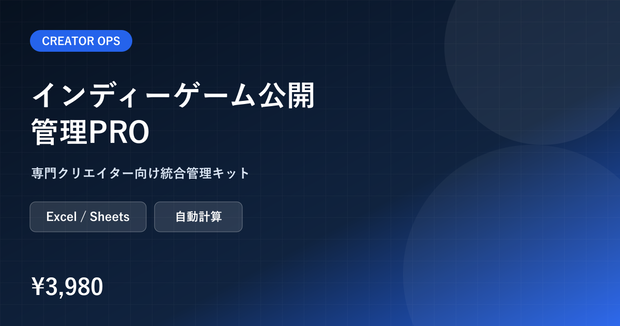 インディーゲーム素材権利・QA・ビルド・ストア審査管理PRO