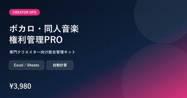 ボカロ・同人音楽コラボ権利・印税分配・配信管理PRO