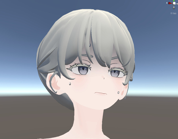 [Grus]追加表情　青ざめ・頬染めメッシュfbx