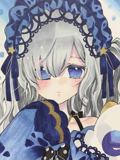 手描きイラスト 魔法少女ノ魔女裁判 夏目アンアン まのさば 色紙