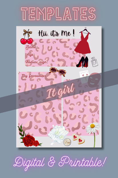 About Me Templates (It Girl)