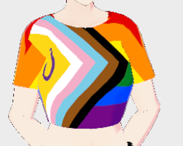 Pride Croptops for VRoid Stable (1.0.0+) Version (More flag shirts than pictured!)