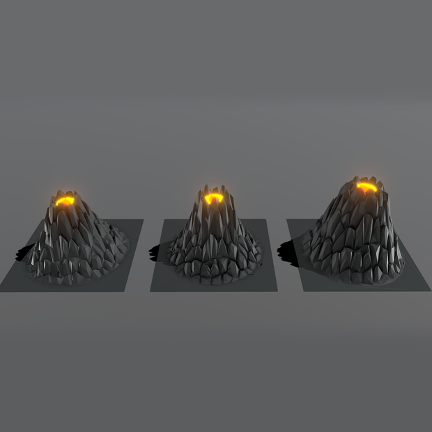 Volcanos Game Ready Lowpoly