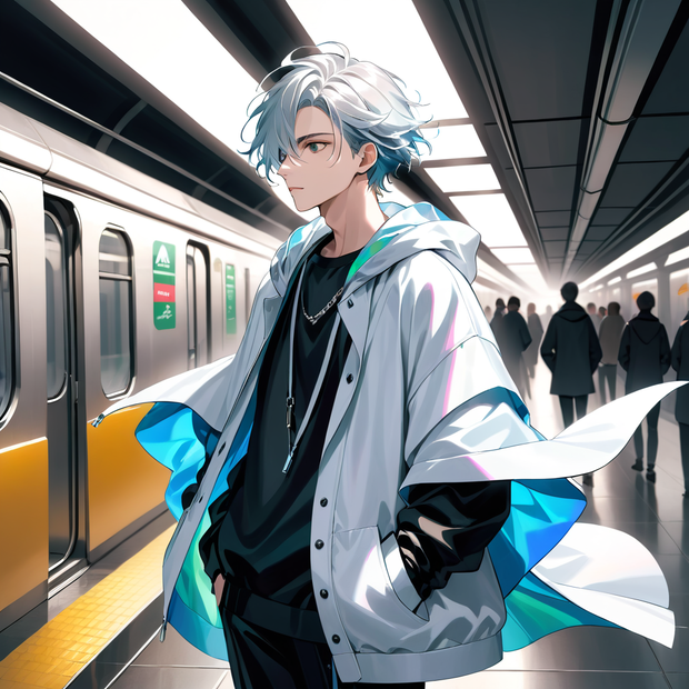 【アイコン素材セット】銀風青年