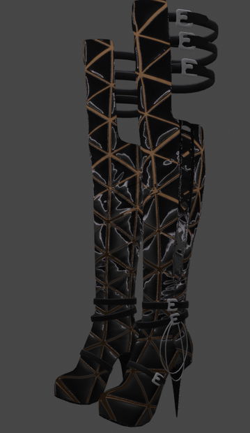 Thigh high belted stilettos 