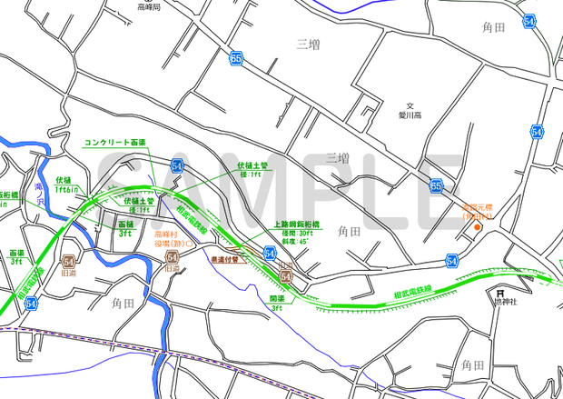何かたくさん書きこみのある地図〔神奈川県愛甲郡愛川町編〕