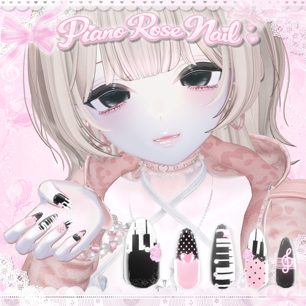 【12Avatars】 Piano Rose Nail 🎹