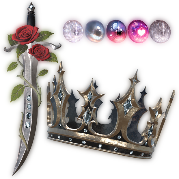 Dark Fantasy Rose Dagger & Crown Set for Manuka { マヌカ用 ダークファンタジー 薔薇の短剣＆王冠セット}