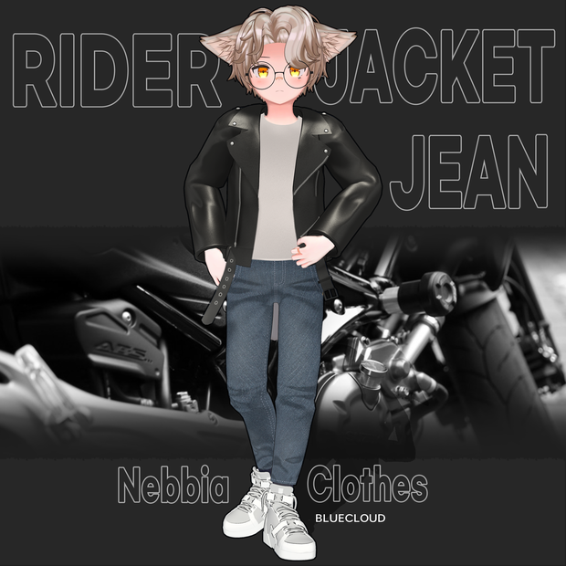 【3Dモデル】 [ネビア] Nebbia - Rider Jacket & Jean[🚫Stop selling]