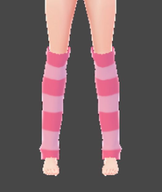 Matching Pink Stripe Arm and Leg Warmers, vroid clothing preset