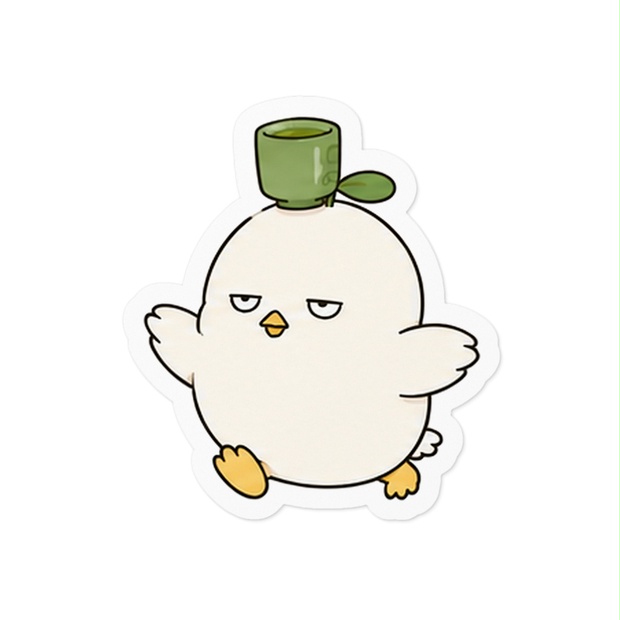 こもりのステッカー（お茶をのせて）