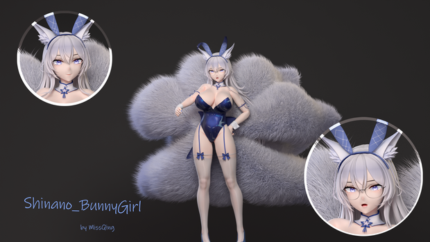 【MMDモデル】アズールレーン/ Azur Lane · Shinano BunnyGirl&Chibi