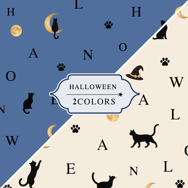 【2色セット】ハロウィン｜黒猫・月｜デジタル素材