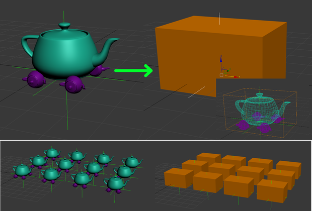 【3ds Max】シミュレーション用の軽量Boxを一括生成「ProxyBoxCreate 」　
