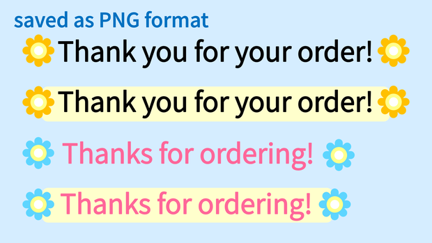 Thank you for your order-4 types (PNG/JPG)