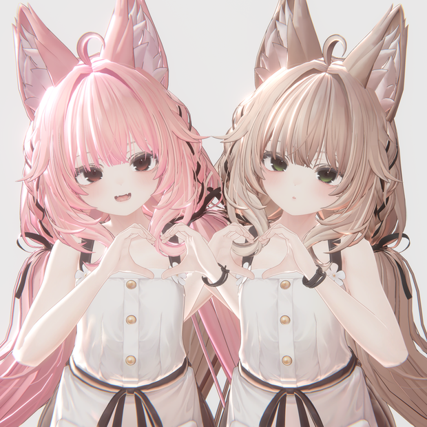 【16アバター対応 VRC Hair】 ふわりんツインテール