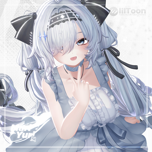 【17アバター対応 VRC Hair】 Ribbon Twintail