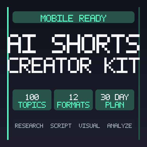 量産に見せないAI雑学Shorts制作キット｜100企画・台本・映像・分析テンプレ