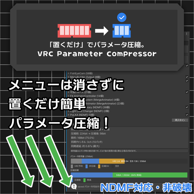 VRC Parameter Compressor｜アバターのパラメータを自動圧縮