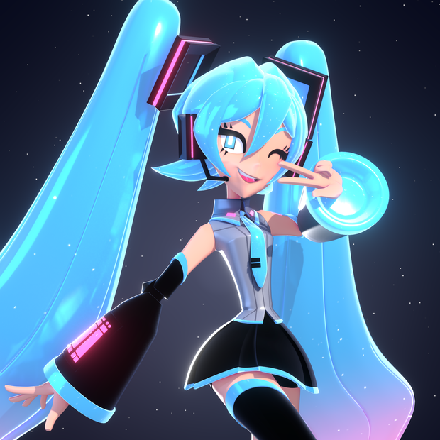 Hatsune Miku - Fully rigged model for Blender 4.5+