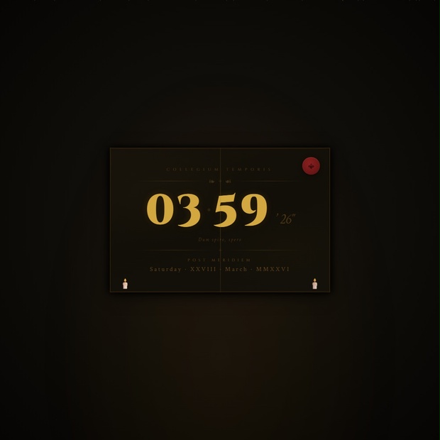 [OBS Widget] HTML Digital Clock — Dark Academia 📚 - ZZ Creative - BOOTH