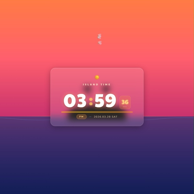 [OBS Widget] HTML Digital Clock — Tropical 🌺 - ZZ Creative - BOOTH