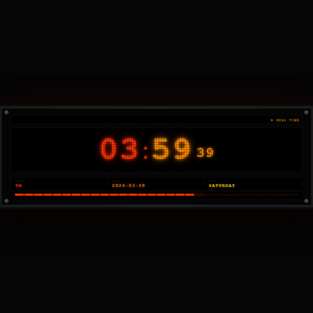 [OBS Widget] HTML Digital Clock — LED Billboard 📺