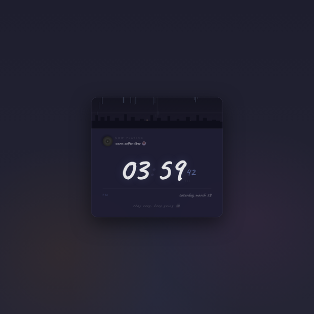 [OBS Widget] HTML Digital Clock — Lofi 🎵
