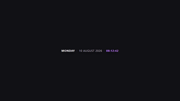 Minimal Clock Widget — Banner | OBS Browser Source Overlay