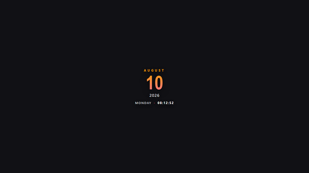 Minimal Clock Widget — Big Date | OBS Browser Source Overlay