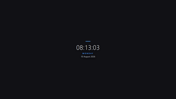 Minimal Clock Widget — Center | OBS Browser Source Overlay