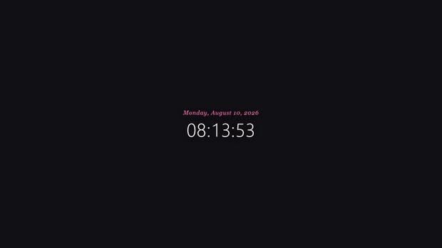 Minimal Clock Widget — Header | OBS Browser Source Overlay