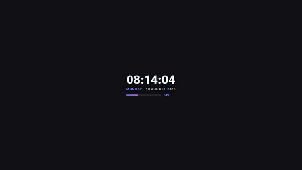Minimal Clock Widget — Progress | OBS Browser Source Overlay