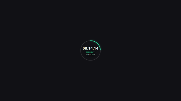 Minimal Clock Widget — Ring | OBS Browser Source Overlay