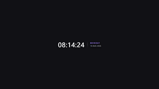 Minimal Clock Widget — Side | OBS Browser Source Overlay
