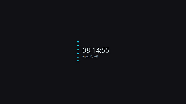 Minimal Clock Widget — Vertical | OBS Browser Source Overlay