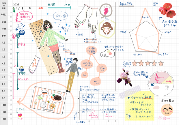 2023年デジタル手帳PDF・GoodNotes5用・noteshelf用