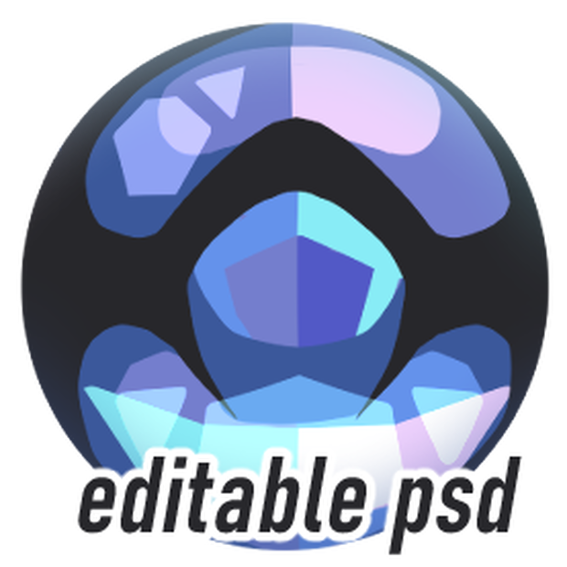 Editable PSD / CSP File Vroid Iris Texture [Diamond Style~]