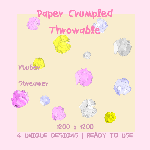 紙くず投げ（投げられる）｜VTuber＆配信対応 | Paper Crumpled Throw (Throwable) | VTuber & Streaming Compatible
