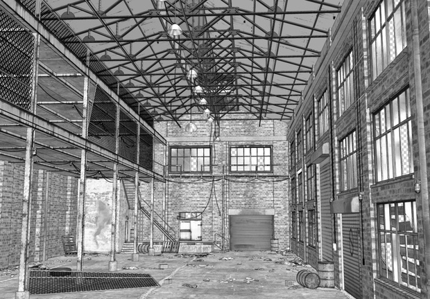 漫画背景 廃倉庫01 - alumin2 - BOOTH