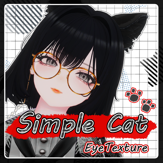 【しゅあん/Shuanちゃん 専用】Eye Texture🐾Simple Cat🐈️【単色12種／オッドアイ12種】