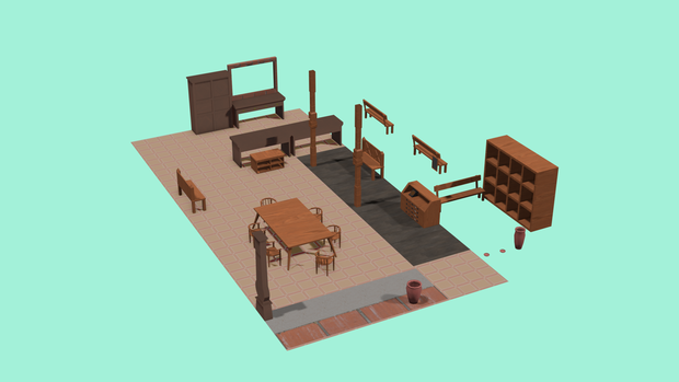 【Blender 】家具類/PieceOfFurniture