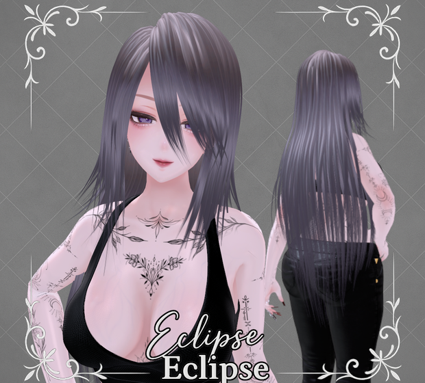 【VRC想定ヘアモデル】9アバター対応 -Eclipse-