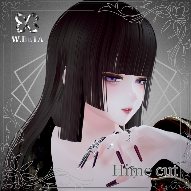 【販売記念300円 OFF】3Dヘアモデル　Hime cut