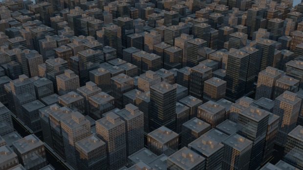 [3Dモデル]ローポリ建物セット low poly building set