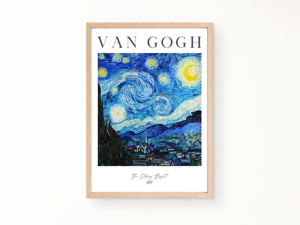 ゴッホ星月空ポスター 文字入りスターリーナイト Van Gogh Starry ...