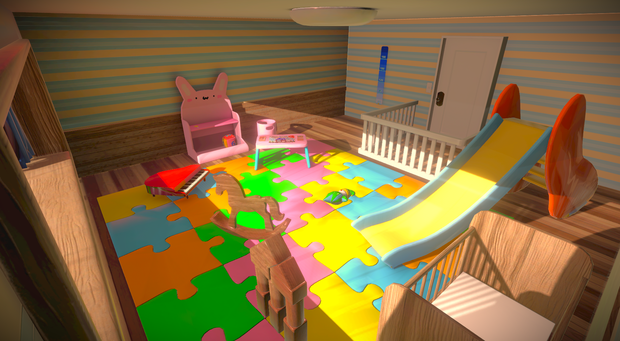 【3Dモデル】子供部屋アイテム24個セット+おまけピエロアバター