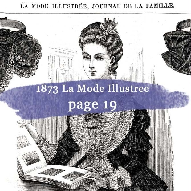 1873 フランスファッション誌『 La Mode Illustree 』Page19 銅版画 - 古画電子堂 - BOOTH